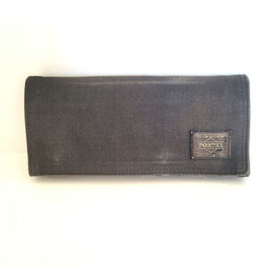 Porter Yoshida & Co Tokyo Unisex Denim Canvas Long Wallet Gray Checkbook Card